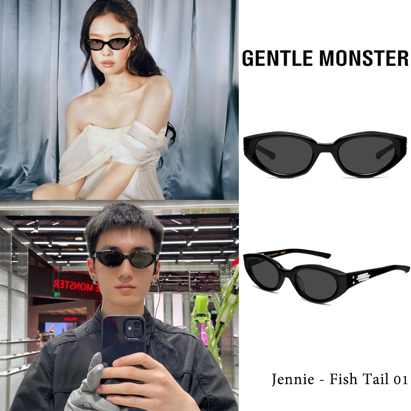 GENTLE MONSTERX Jennie - Fish Tail 01 ร่วมแบรนด์ Temple Logo Plate แว่น ...