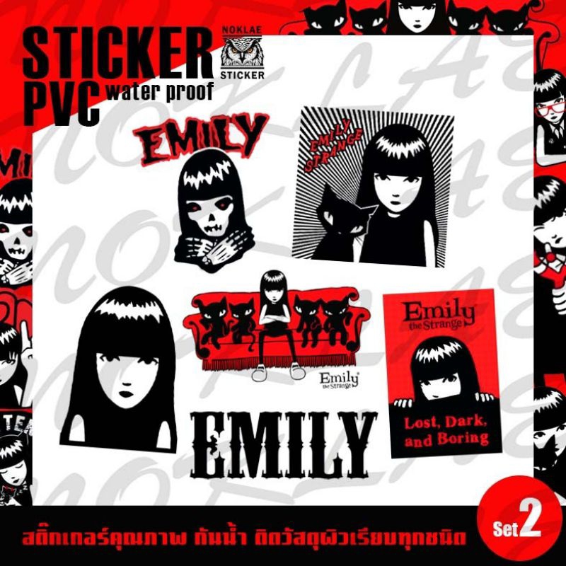 Stickers Emily ☘️ สติ๊กเกอร์ตกแต่งวัสดุผิวเรียบเคลือบด้านกันน้ำกันรอย ...