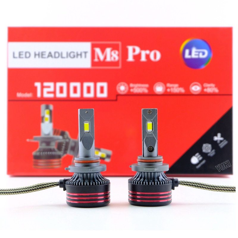 ไฟหน้ารถยนต์ LED M8 PRO ความสว่างถึง 400% กำลังไฟฟ้า 60watt ความเข้มของ ...