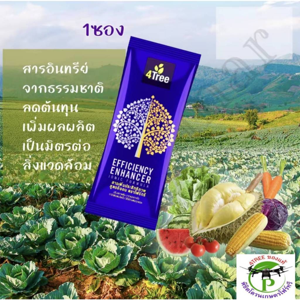 4Tree {1 ซอง} ของแท้ โฟร์ ทรี สารเสริมประสิทธิภาพพืชสูตรอิออน ช่วยเร่ง ...