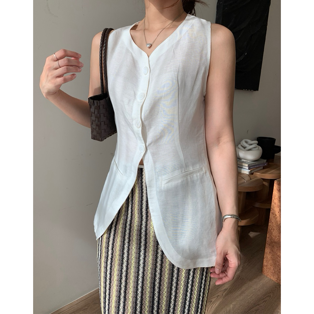 Charlotte irony | Linen Vest | Shopee Thailand