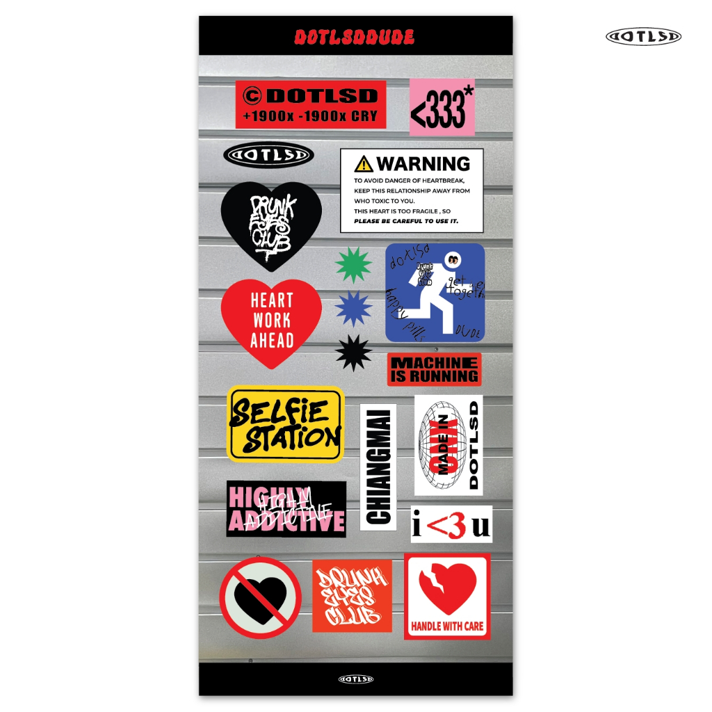 DOTLSD RANDOM SIGN STICKER - WATERPROOF STICKER สติ๊กเกอร์ PVC กันน้ำ ...