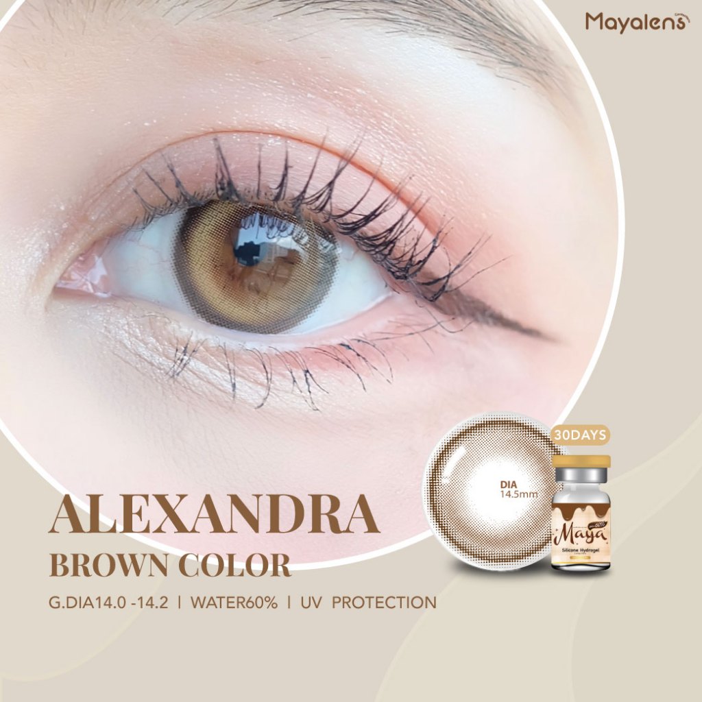 🔥คอนแทคเลนส์Silicone Hydrogel ค่าอมน้ำ 60%💕ขนาดมินิ💕Alexandra (Mayalens ...