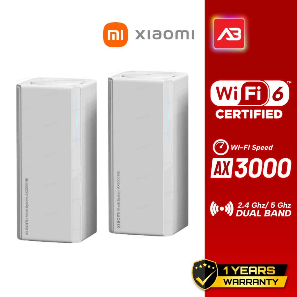 Xiaomi AX3000 Mesh Wi-Fi (2-Pack) รุ่น AX3000(DVB4458GL) | Shopee Thailand