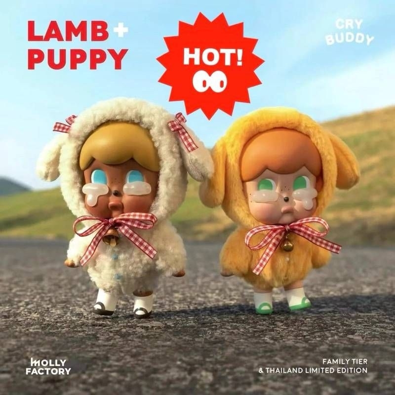 💖 ของแท้ พร้อมส่ง 💖 Crybaby : Cry Buddy : Lamb & Puppy 200