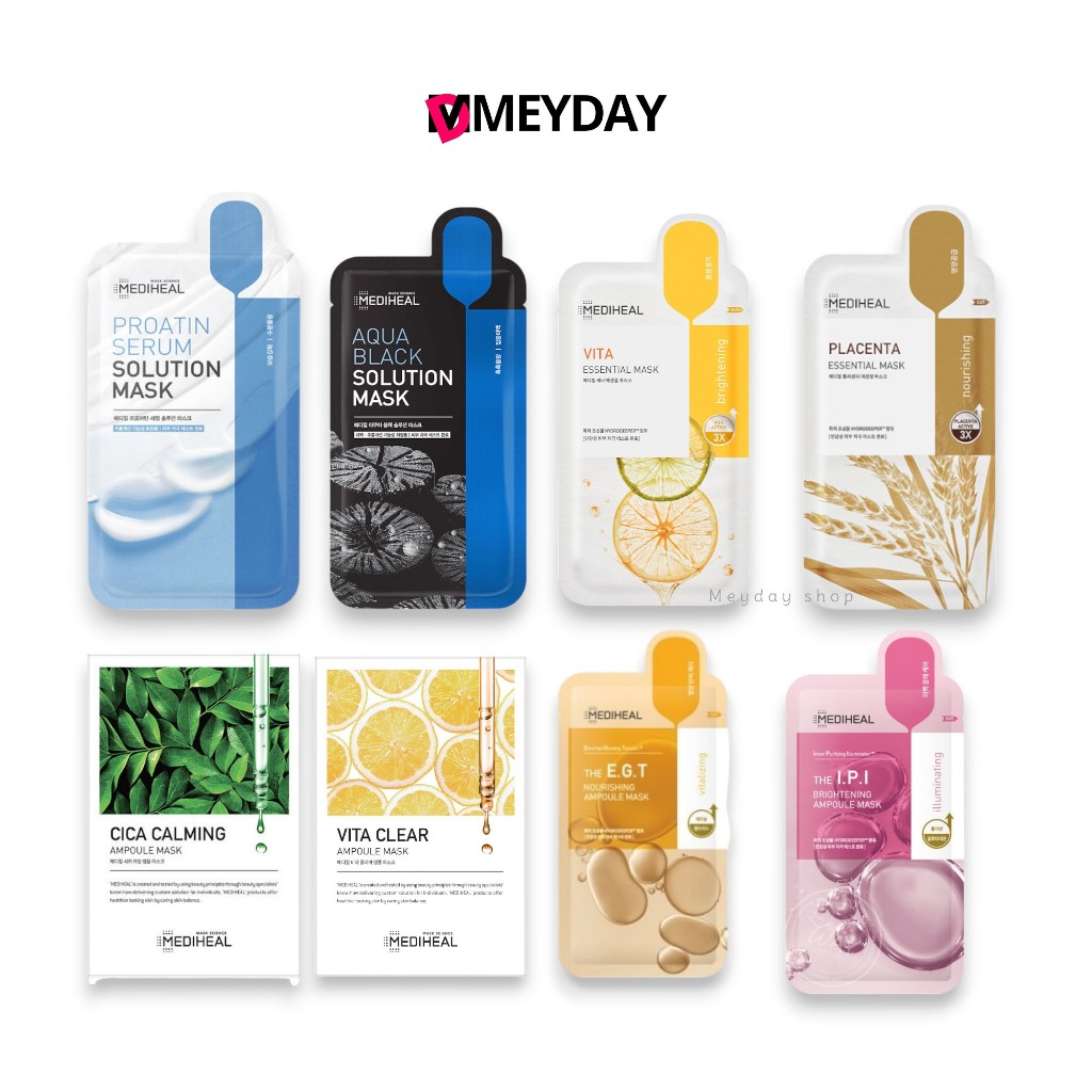 MEDIHEAL เมดิฮีล มาสก์ SERUM SOLUTION MASK มีทั้งหมด 8 สูตร | Shopee ...