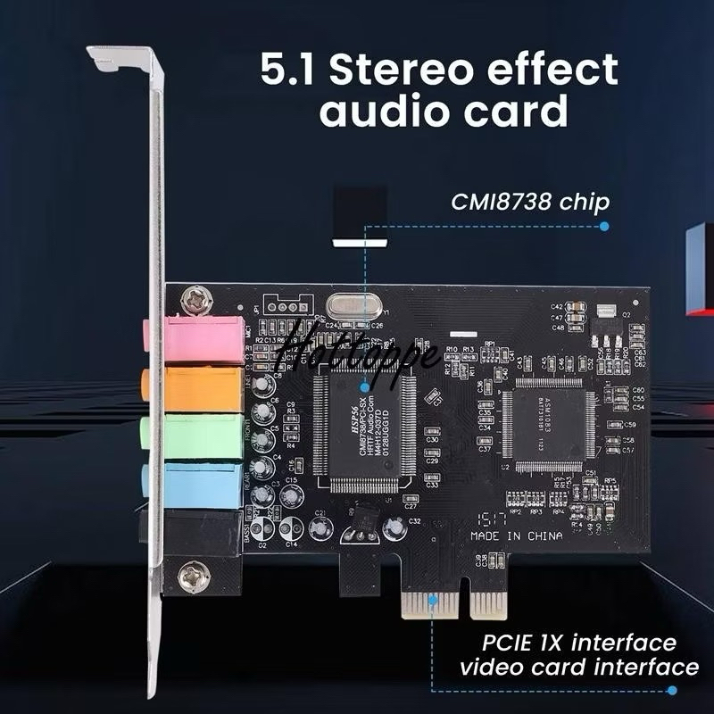 การ์ดเสียง 5.1 PCI-E PCI Express 6 Channel 5.1 CMI8738 Audio Sound Card ...