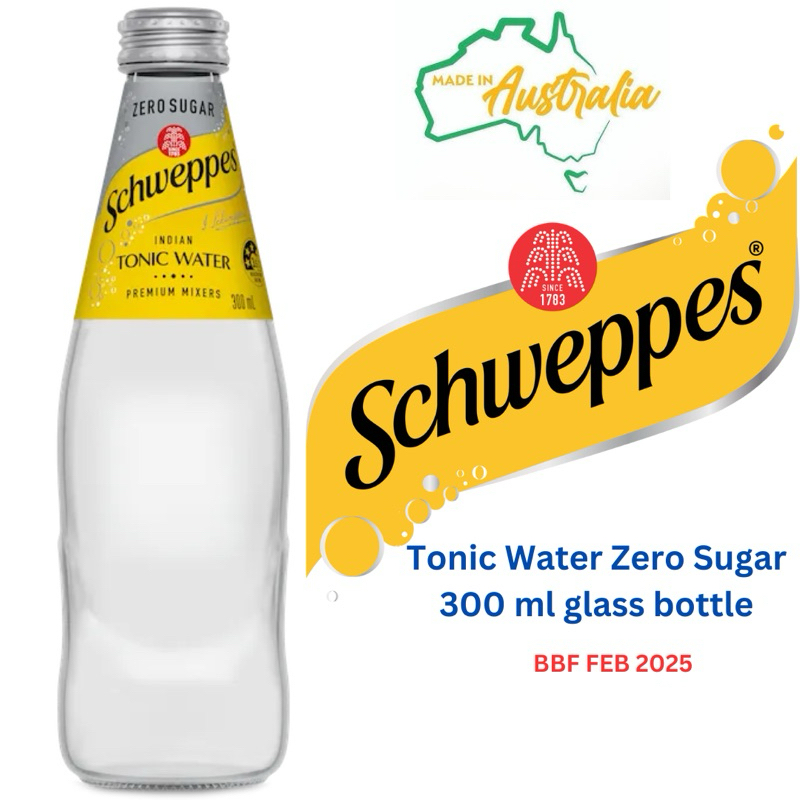 Tonic Water Zero Sugar Schweppes 330 ml. glass bottle (BBF FEB 2025 ...