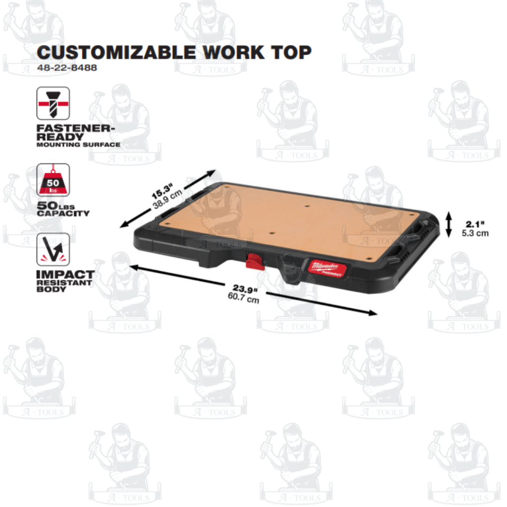 ส่งฟรี!! Milwaukee แผ่นท็อปทำงาน PACKOUT Customizable Work Top รุ่น 48 ...