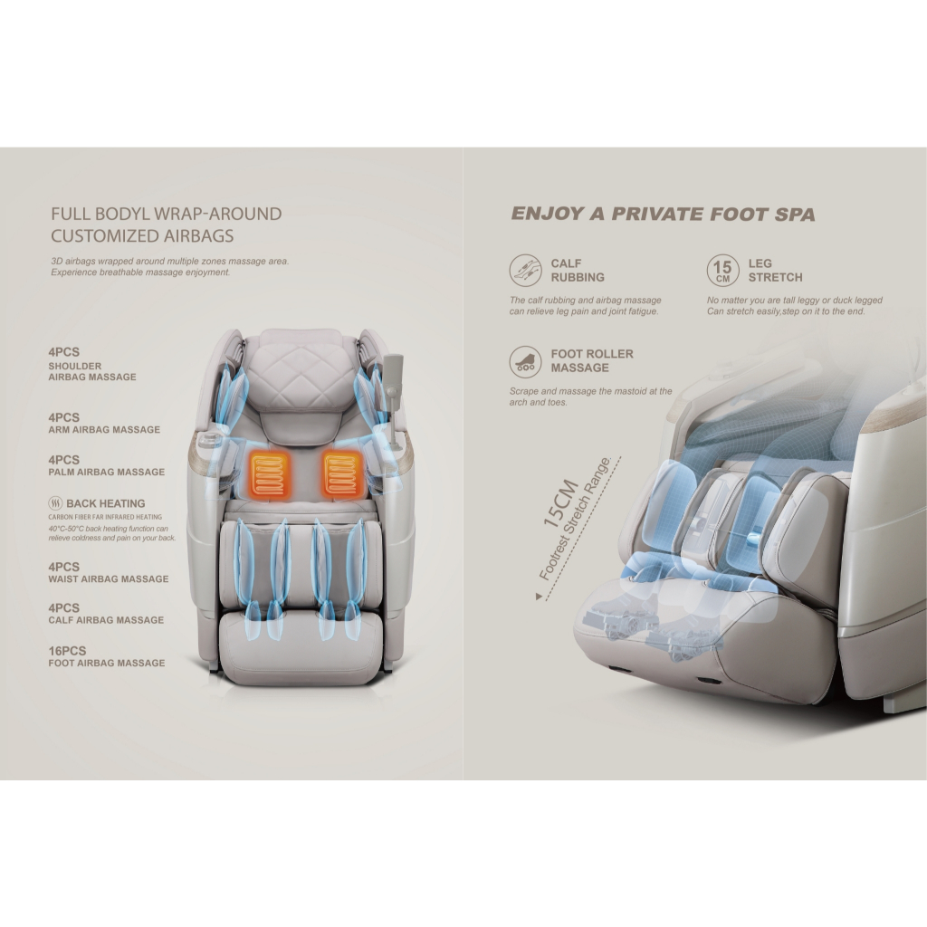 Soul Sense SERIES Y เก้าอี้นวดไฟฟ้า บรรเทาอาการปวดหลัง ลดอาการปวดเมื่อย ผ่อนคลายกล้ามเนื้อ นวดแบบผสมผสาน พร้อมฟังก์ชัน Double Massage Chair 2 ระบบในเครื่องเดียว 4D+2D