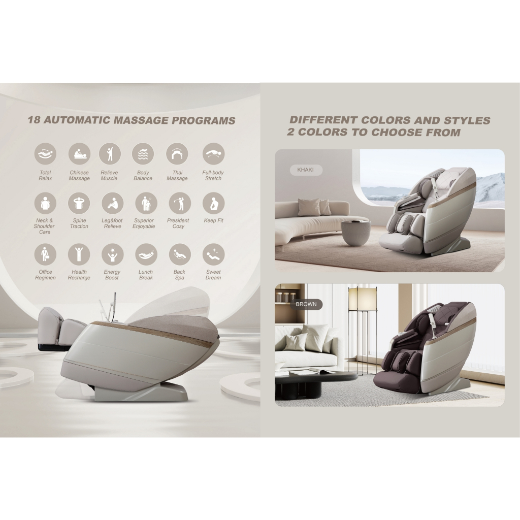 Soul Sense SERIES Y เก้าอี้นวดไฟฟ้า บรรเทาอาการปวดหลัง ลดอาการปวดเมื่อย ผ่อนคลายกล้ามเนื้อ นวดแบบผสมผสาน พร้อมฟังก์ชัน Double Massage Chair 2 ระบบในเครื่องเดียว 4D+2D