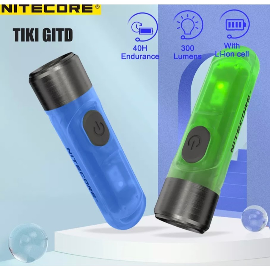 Nitecore Tiki GITD Blu 300 Lumen Luminoso Corpo USB-C - Foto 4