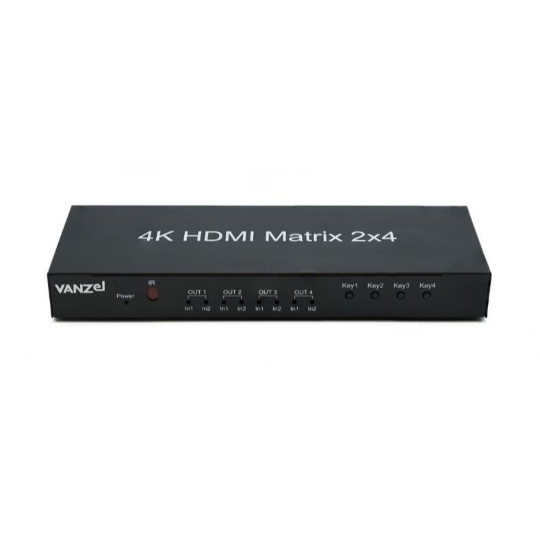 VANZEL 2 IN 4 OUT 4K@60 HDMI Matrix Switch with De-embed audio รุ่น ...