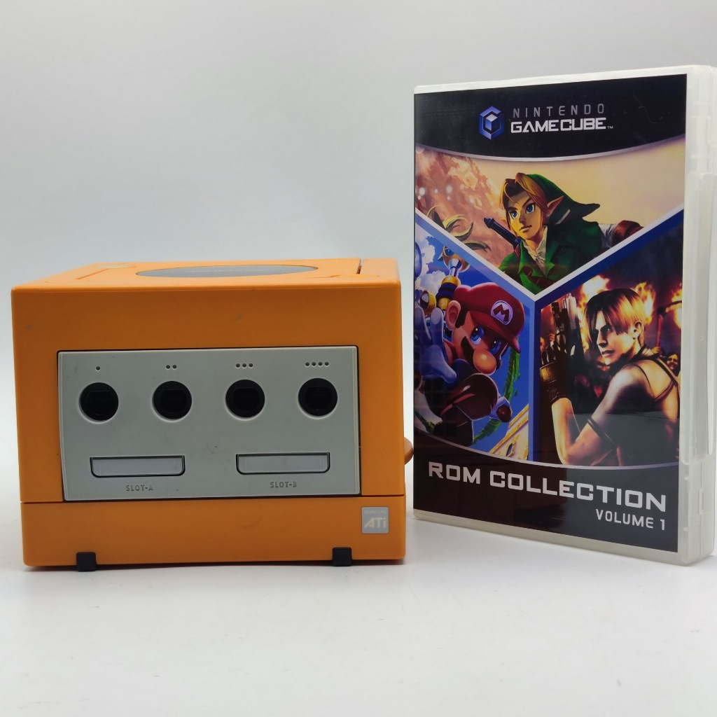 GAME CUBE สีส้ม [PI PICO] + SD Card 64GB [35 เกมส์] เฉพาะเครื่อง sdcard ...