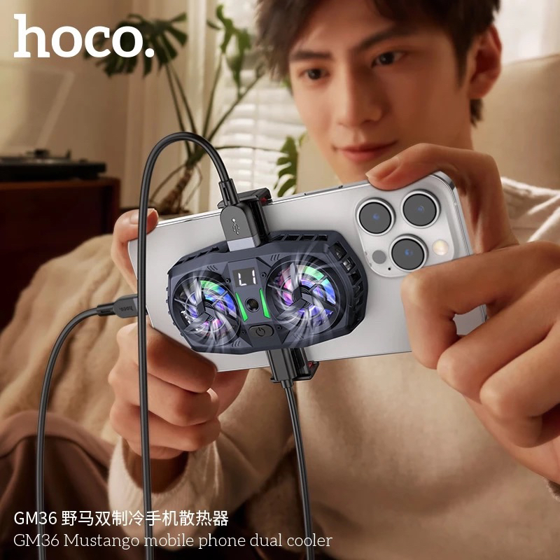 พัดลมระบายความร้อนมือถือ Hoco GM36 พร้อมจอ LED บอกอุณหภูมิ สะดวกต่อการ ...