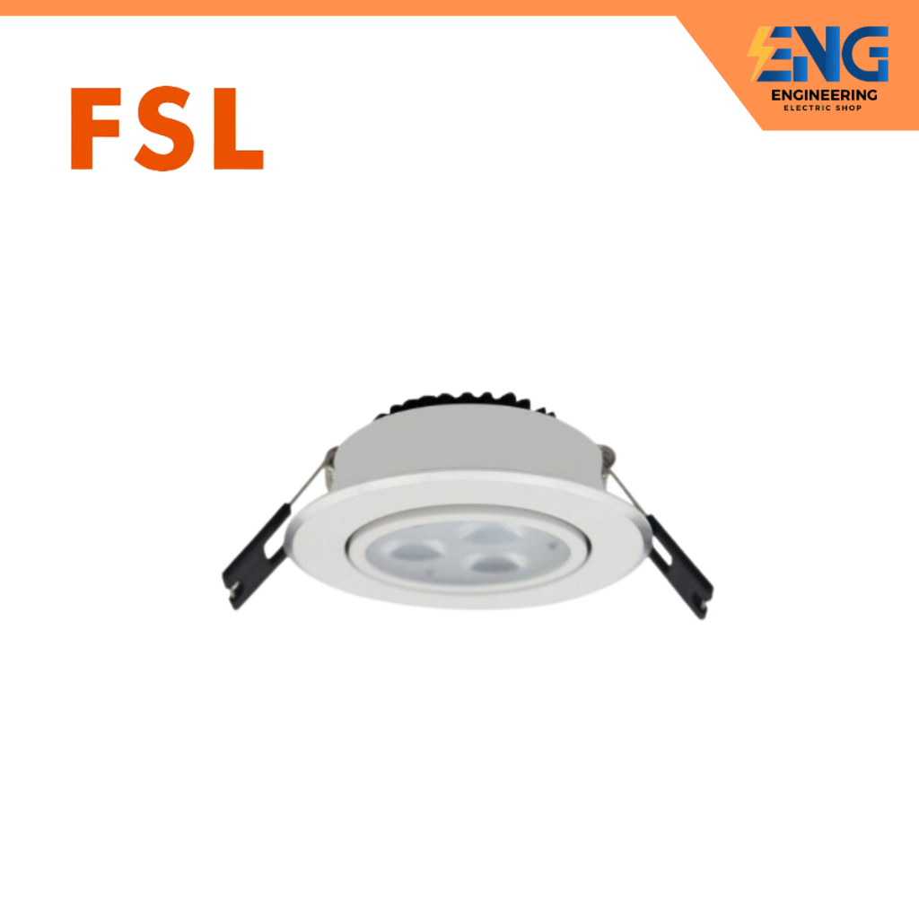 FSL โคมไฟดาวน์ไลท์ LED ปรับหน้าโคมได้ Downlight LED 4W แสวอร์ม 3000K ...