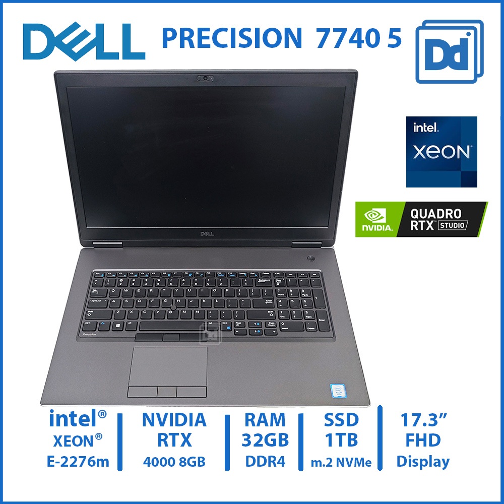 โน๊ตบุ๊คทำงาน DELL PRECISION 7740 INTEL XEON E-2276m NVIDIA RTX