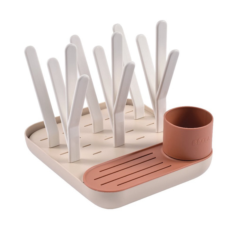 BEABA ที่ตากขวดนมพร้อมถาดรองน้ำ Forest Drying Rack - Terracotta / Clay ...