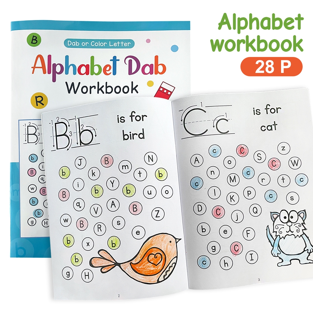 Dab or Color Letter English Workbook for Kids Children Homeschool ...