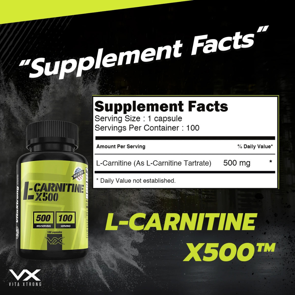 vitaxtrong acetyl l-carnitine x500 ร ว ว VX L-CARNITINE X500 100 CAPS เร่งการเผาผลาญไขมัน
