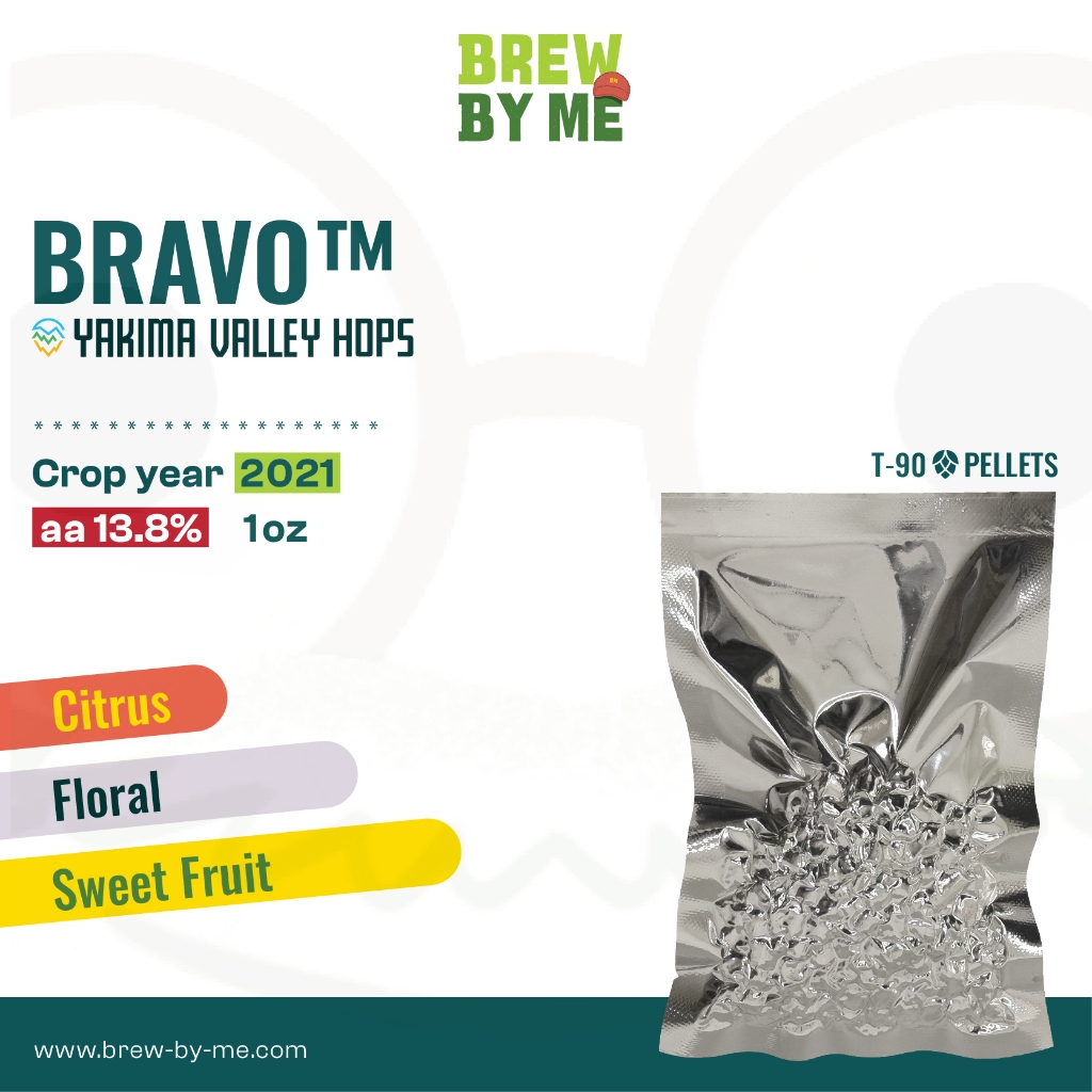 ฮอปส์ Bravo PELLET HOPS (T90) โดย Yakima Valley | ทำเบียร์ Homebrew ...