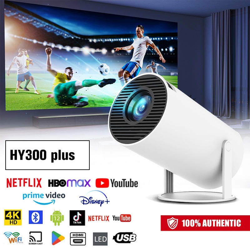 HY300 โปรเจคเตอร์ 1080P มินิโปรเจคเตอร์ Project Android 11.0 5G WIFI ...