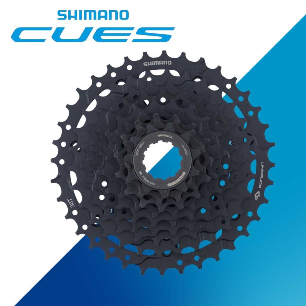 Shimano CUES CS-LG300 9-Speed Cassette – LINKGLIDE – 11-36T / 41T / 46T Options – MTB/Hybrid