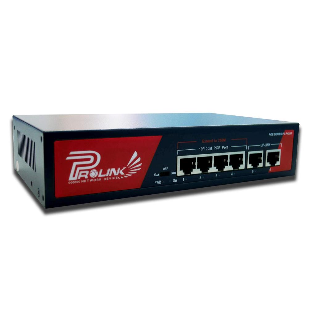 Prolink 4 Ports POE Switch With 2 Uplink Ports รองรับการจ่ายไฟ15.4W ต่อ ...