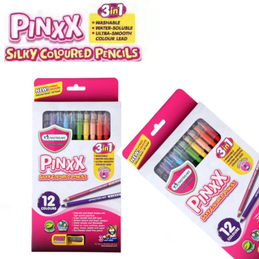 MASTER ART มาสเตอร์อาร์ต ดินสอสี รุ่น PINXX 12 สี 3in1 PINXX silky ...