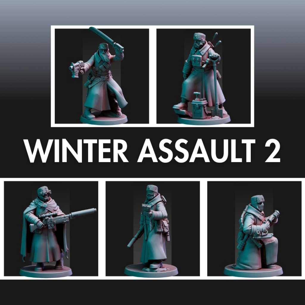 Winter Assault Set 2 - Humanoid Human / 28mm scale 3D printed miniature ...
