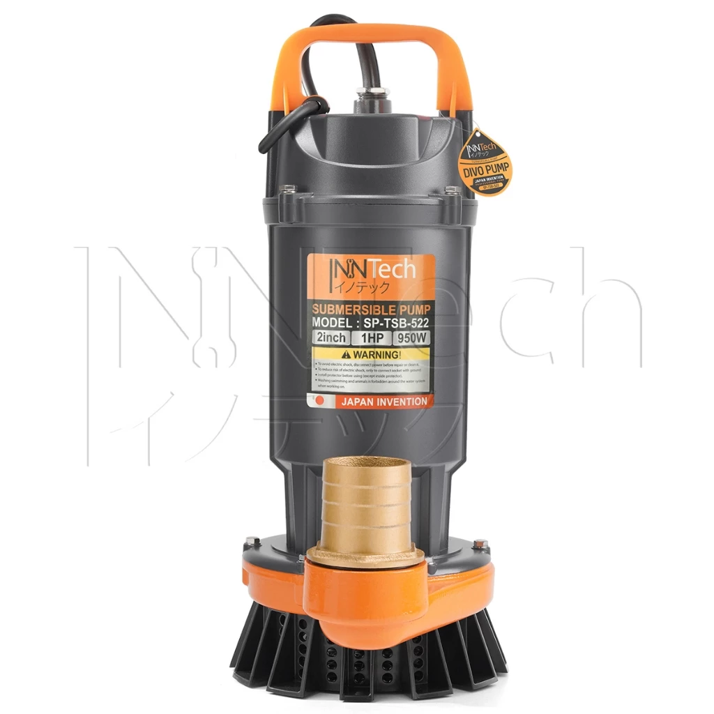 InnTech ปั๊มแช่ 2 นิ้ว ดูดโคลน 950W 1HP มอเตอร์ทองแดงแท้ 100% Divo แรงดันสูง Submersible Pump รุ่น SP-TSB-522 (2 นิ้ว)