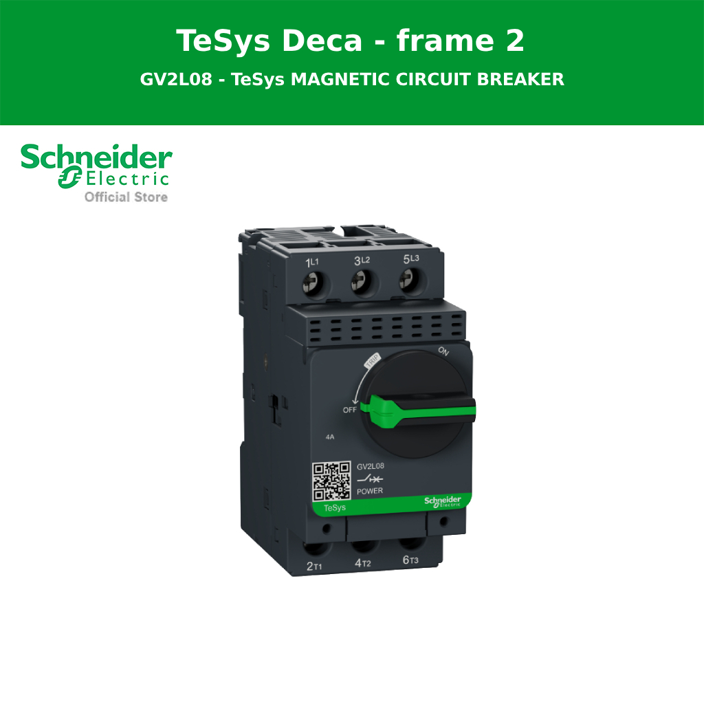 Schneider Electric Motor circuit breaker,รุ่น Tesys Deca frame 2,3P,4A ...