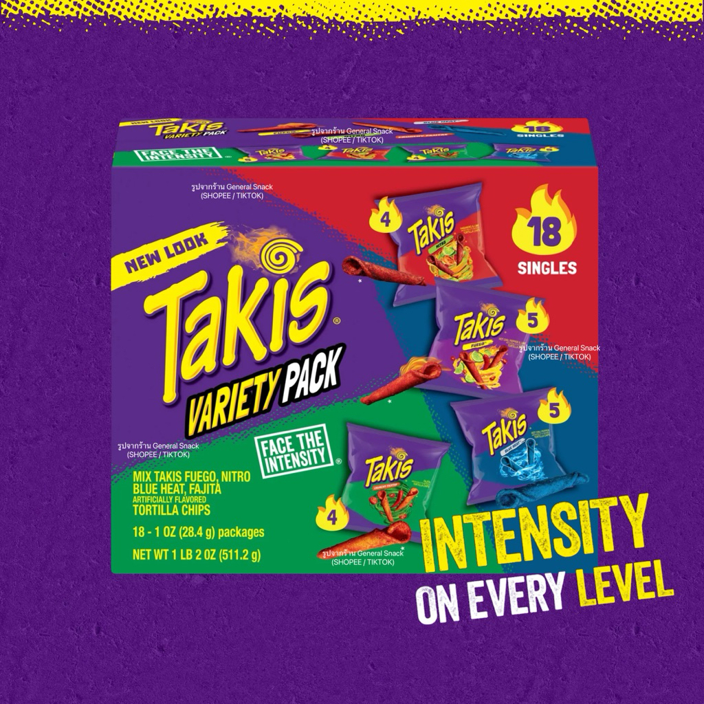 ยกกล่อง 🇺🇸 Takis Variety Pack Tortilla Chips 18 ห่อ รวม 4 รสสุดฮิต ...