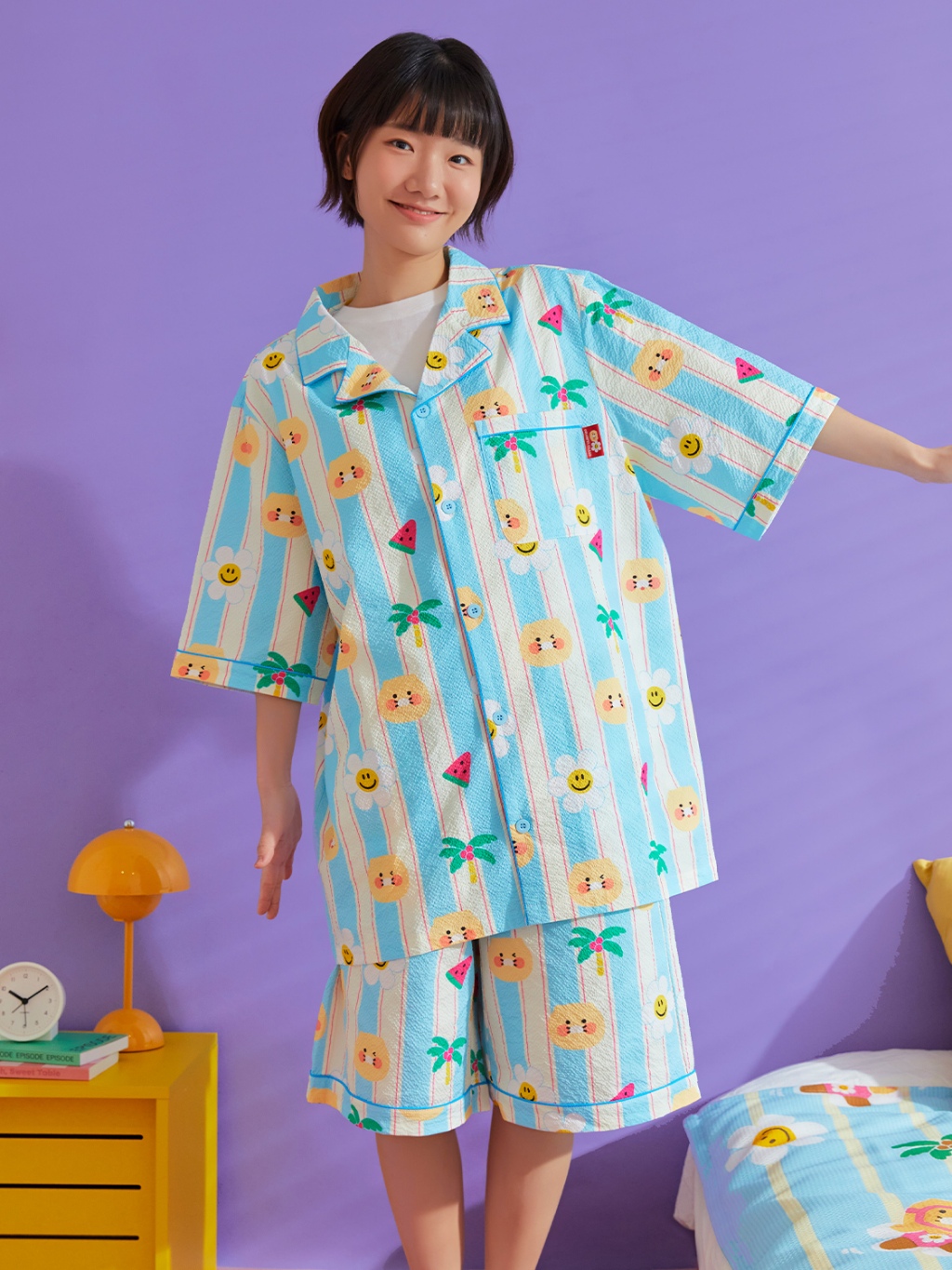 💖พร้อมส่ง Wiggle Wiggle X Kakao Friends💤pajamas ชุดนอน ผ้าซีซัคเกอร์ลาย ...
