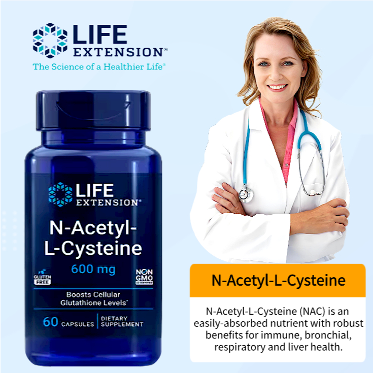 in stock American Life Extension N acetylcysteine NAC N-Acetyl-L-Cysteine |  Shopee Thailand