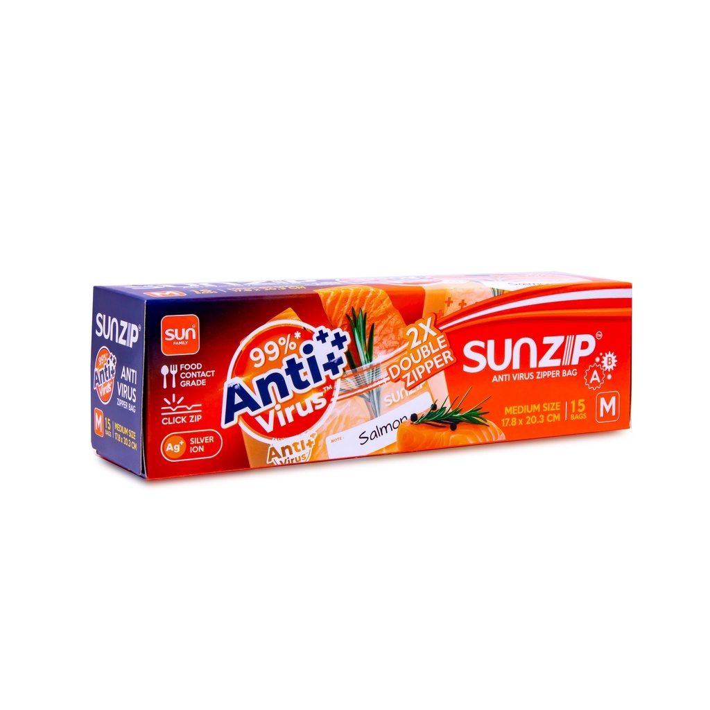 SUNZIP l M Set สะอาดทุกซิป ซื้อ ถุงซิปแอนตี้ไวรัส Size M 3 กล่อง แถม ...