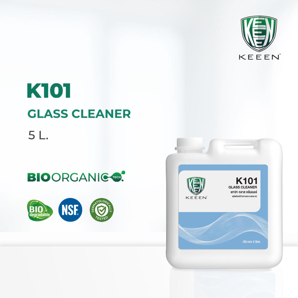 Keeen ผลิตภัณฑ์น้ำยาเช็คคราบมัน บนกระจก - K101 GLASS CLEANER 5L (ขนาด 5 ...