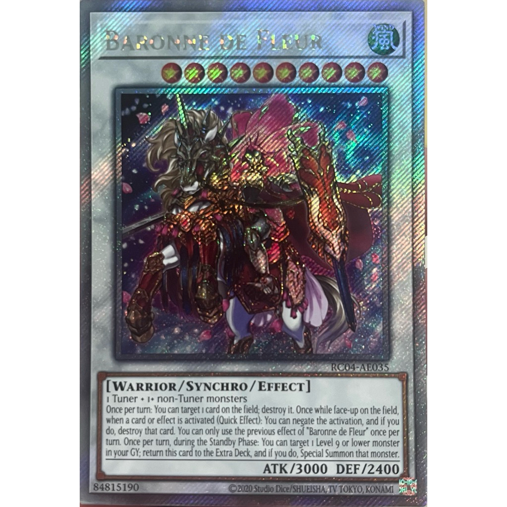 Yugioh Asia-Eng [RC04-AE035] Baronne de Fleur (Extra Secret Rare) การ์ด ...