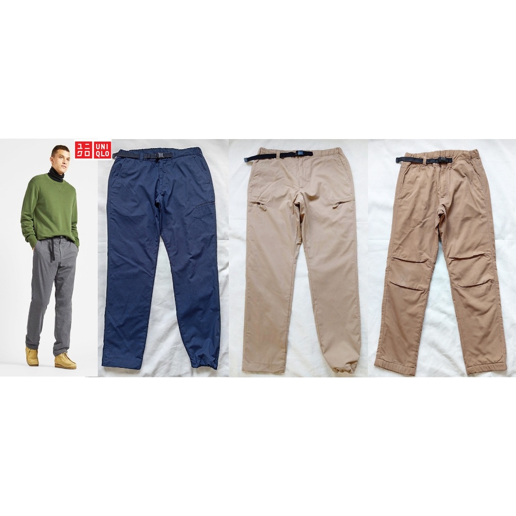 Uniqlo Blocktech Pants กางเกงเดินป่า ให้ความอบอุ่น(ชาย)-สีเบจ,กรมท่า ...