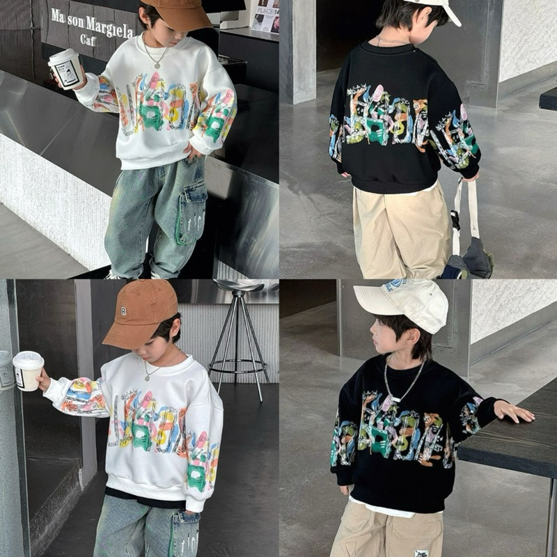 Sweater ใหม่ เสื้อกันหนาวเด็ก(2-12ขวบ) พิมพ์ลายด้านหน้าและด้านหลัง ...