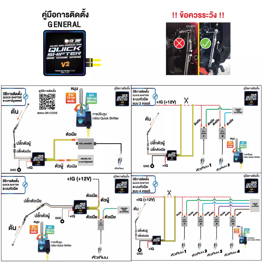 Quickshifter ECU SHOP ควิกชิฟเตอร์ 2way สับเกียร์ ขึ้น-ลง ไม่ยกคันเร่ง ...