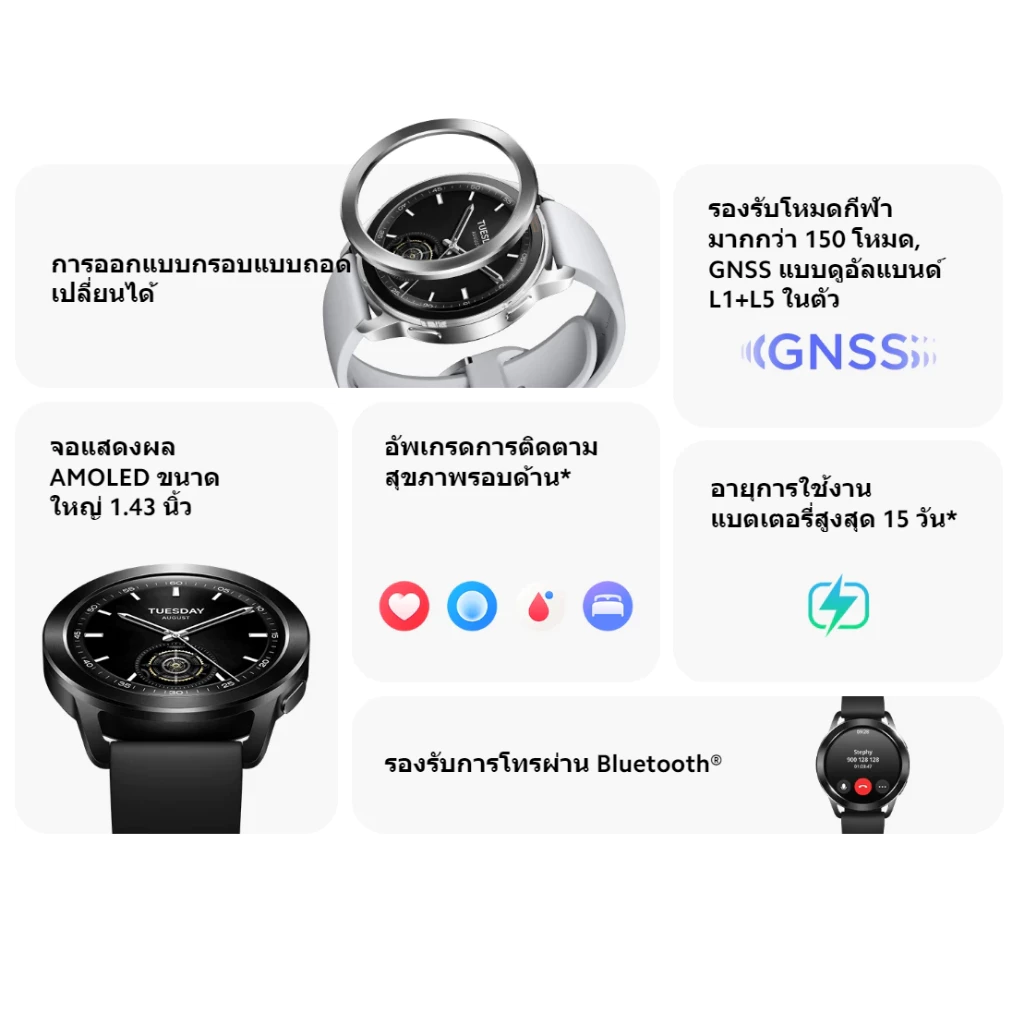 Xiaomi Watch S3 นาฬิกาสมาร์ทวอทช์ จอแสดงผล AMOLED 1.43" 60Hz การจัดการสุขภาพหลายมิต โทรบลูทูธ แบตรอึด 15วัน https://wayoza.com
