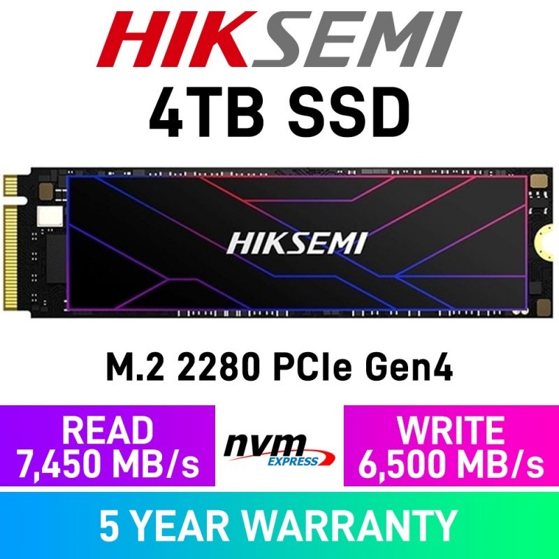 4TB SSD (เอสเอสดี) HIKSEMI FUTURE CONSUMER SSD - PCIe 4x4 4TB SSD (เอสเอสดี) HIKSEMI FUTURE CONSUMER SSD - PCIe 4x4