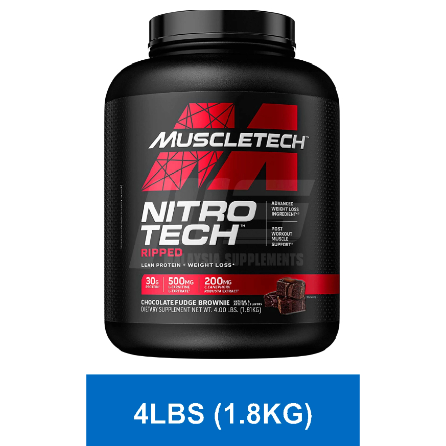 Muscletech Nitro Tech Ripped 4lbs เวย์ลดไขมัน สร้างกล้ามเนื้อ 💪 เผาผลาญ ...