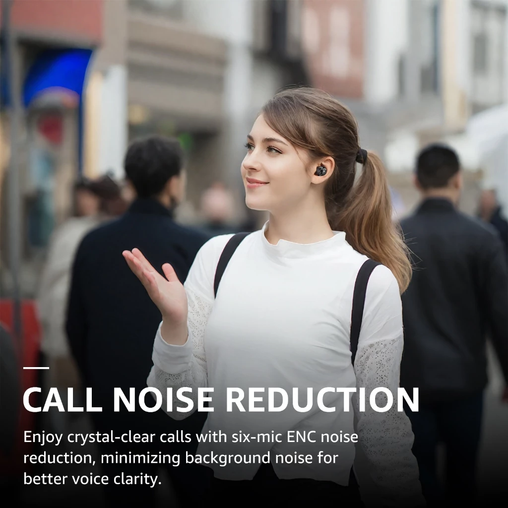TOZO AeroSound หูฟังบลูทูธ หูฟังไร้สาย หูฟังอินเอีย แบตอึด Bluetooth 5.3 แบต 14 ชม/ชาร์จ IPX6 Game Mode
