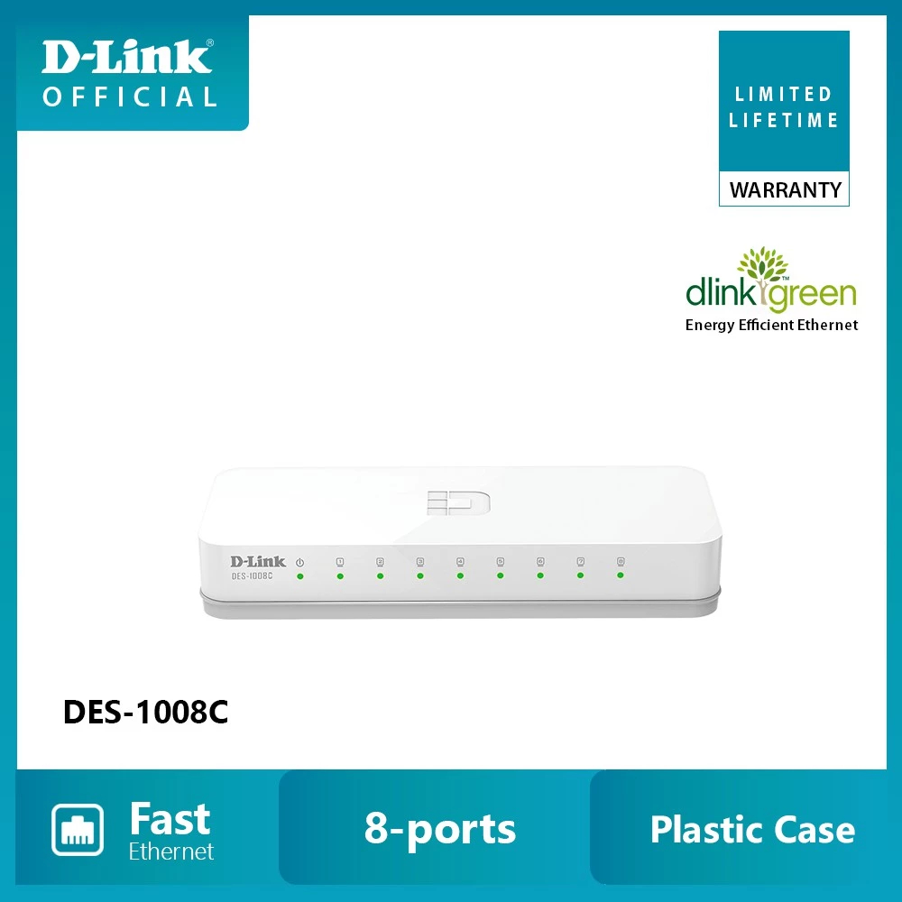 D-Link DES-1008C 8-Port 10/100 Mbps Unmanaged Switch | Shopee Thailand