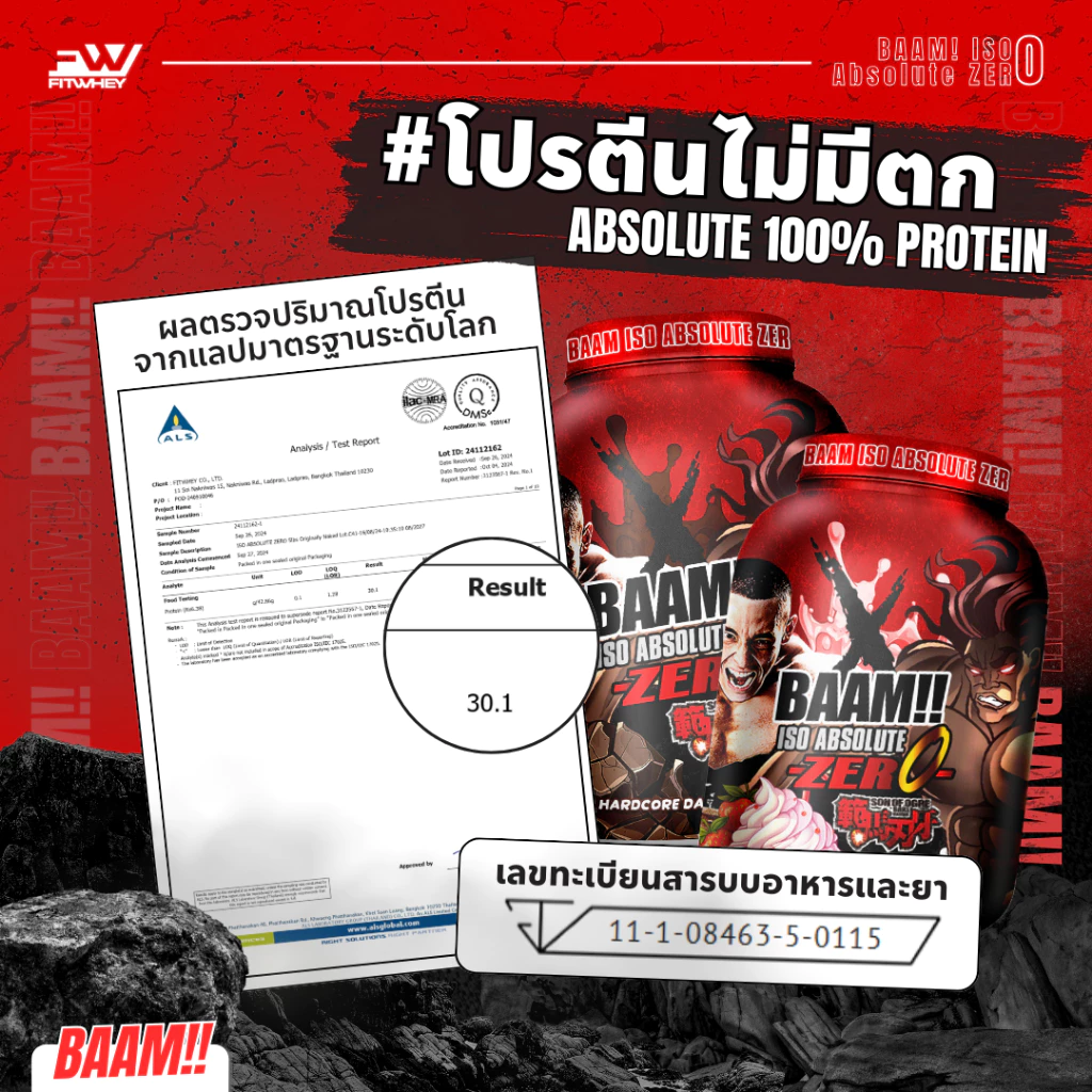 FITWHEY BAAM ISO ABSOLUTE ZERO (5 LB) | เวย์โปรตีนไอโซเลท ดูดซึมไว I
