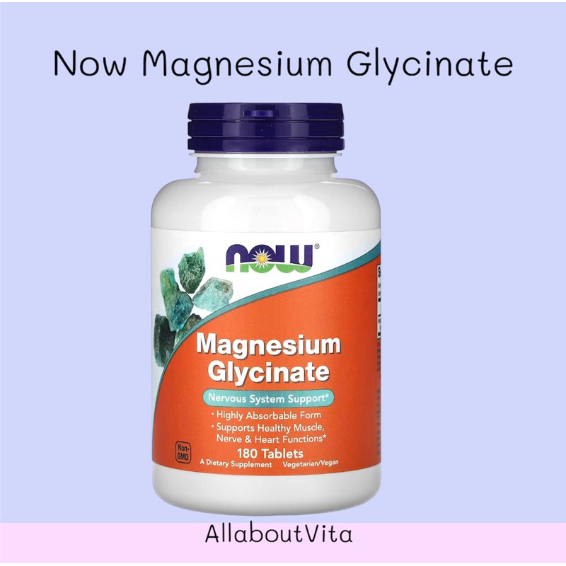 Complément Magnésium Diglycinate Now Foods 100 Mg - 180 Comprimés - Pour Un Usage Quotidien
