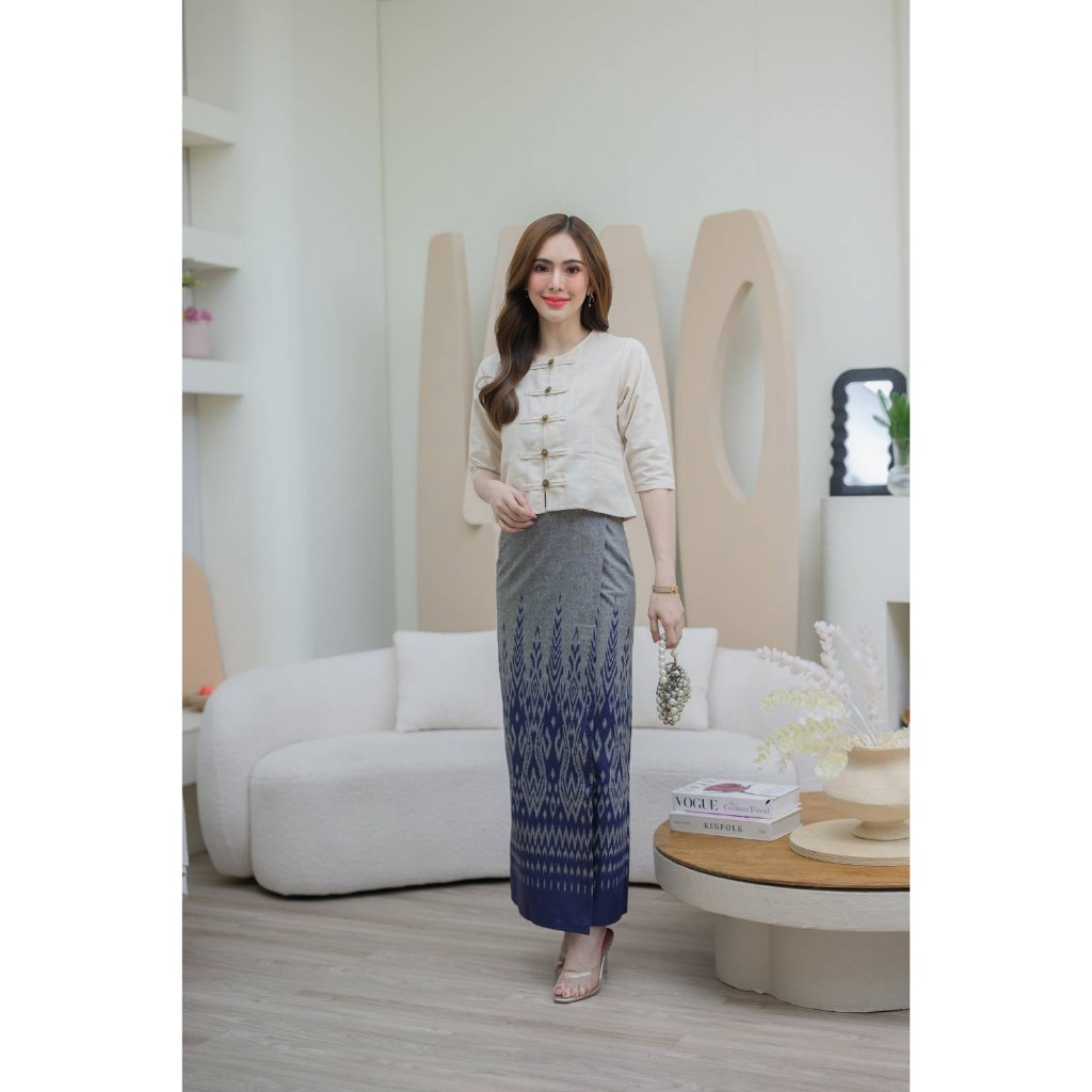 LANNA ผ้าถุงสำเร็จผ้าฝ้ายพิมพ์ลายไทยเชียงใหม่ ใส่สบาย ไม่ต้องเย็บ ผูกง่าย มุมมองที่ 5