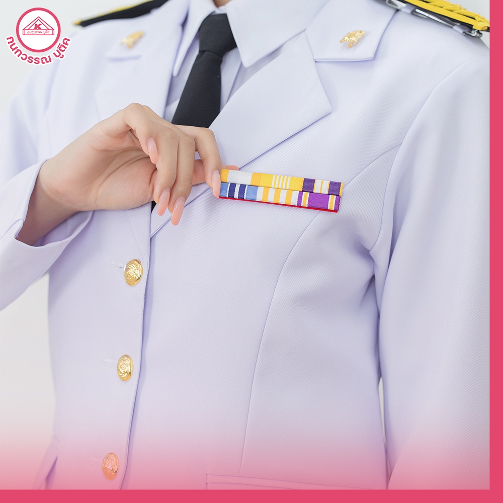 ชุดปกติขาวหญิง ข้าราชการ ผ้าวาเลนติโน่พรีเมียม มีซับใน สีโอโม่ ราคาโรงงาน มุมมองที่ 5